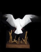 Pedestal Snow Goose - Corn Scene